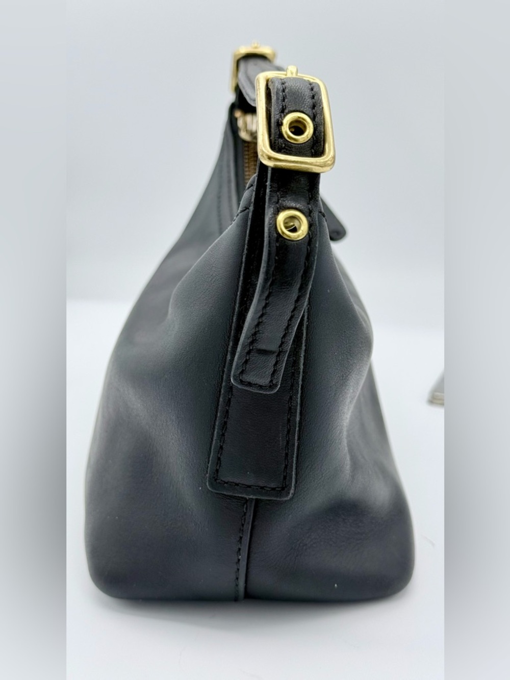 Vintage Coach Legacy West 9844 Small Black Leather Demi Baguette Hobo Bag - Picture 4 of 9